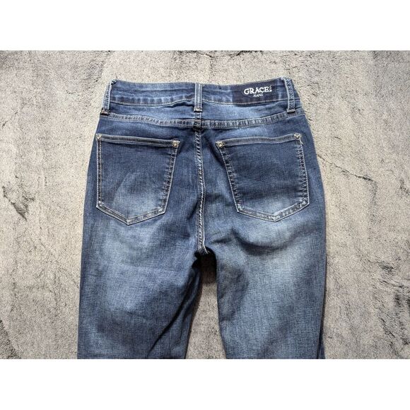 Grace In LA High Waist Skinny Jeans Women's Size 26 Medium Wash - Picture 11 of 13